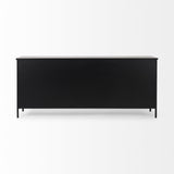 Mercana Aurelia 79.0L x 16.0W x 33.0H Black and White Metal Four Door Glass Cabinet