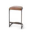 Mercana Tyson 17L x 18W x 28H Brown Leather W/ Metal Frame Counter Stool