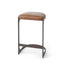 Mercana Tyson 17L x 18W x 28H Brown Leather W/ Metal Frame Counter Stool