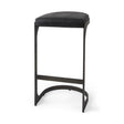 Mercana Tyson 17L x 18W x 31H Black Leather W/ Metal Frame Bar Stool