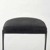 Mercana Tyson 17L x 18W x 31H Black Leather W/ Metal Frame Bar Stool