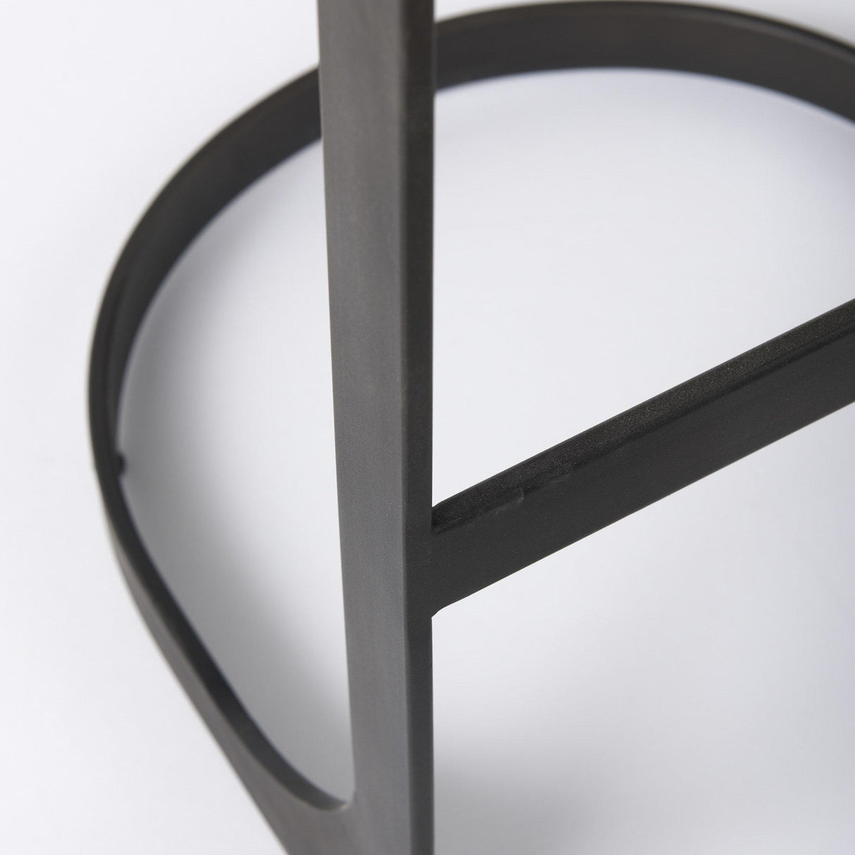 Mercana Tyson 17L x 18W x 31H Black Leather W/ Metal Frame Bar Stool