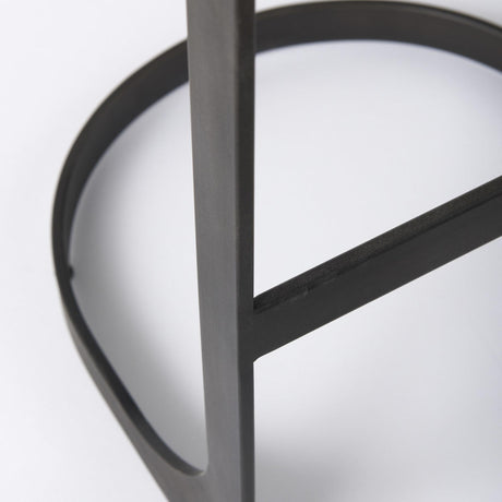 Mercana Tyson 17L x 18W x 31H Black Leather W/ Metal Frame Bar Stool