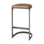 Mercana Tyson 17L x 18W x 31H Brown Leather W/ Metal Frame Bar Stool