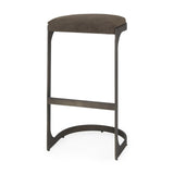 Mercana Tyson 17L x 18W x 31H Brown/Gray Suede W/ Metal Frame Bar Stool