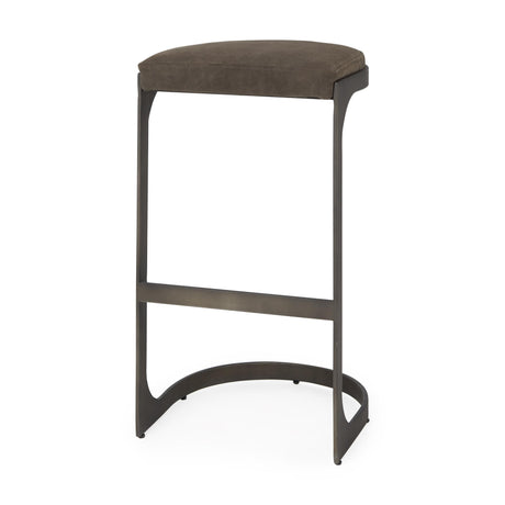 Mercana Tyson 17L x 18W x 31H Brown/Gray Suede W/ Metal Frame Bar Stool