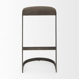 Mercana Tyson 17L x 18W x 31H Brown/Gray Suede W/ Metal Frame Bar Stool