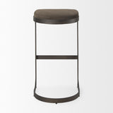 Mercana Tyson 17L x 18W x 31H Brown/Gray Suede W/ Metal Frame Bar Stool