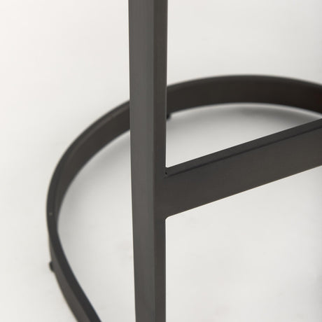 Mercana Tyson 17L x 18W x 31H Brown/Gray Suede W/ Metal Frame Bar Stool