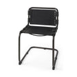Mercana Berbick 33" Total Height Black Leather w/ Iron Frame Dining Chair