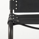 Mercana Berbick 33" Total Height Black Leather w/ Iron Frame Dining Chair