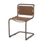 Mercana Berbick 33" Total Height Medium Brown Leather w/ Iron Frame Dining Chair