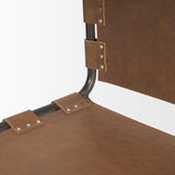 Mercana Berbick 33" Total Height Medium Brown Leather w/ Iron Frame Dining Chair