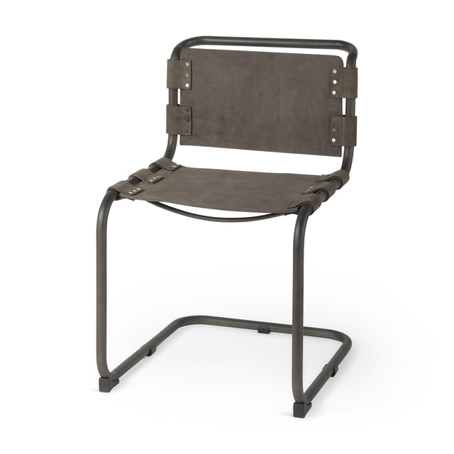 Mercana Berbick 33" Total Height Brown/Gray Suede w/ Iron Frame Dining Chair