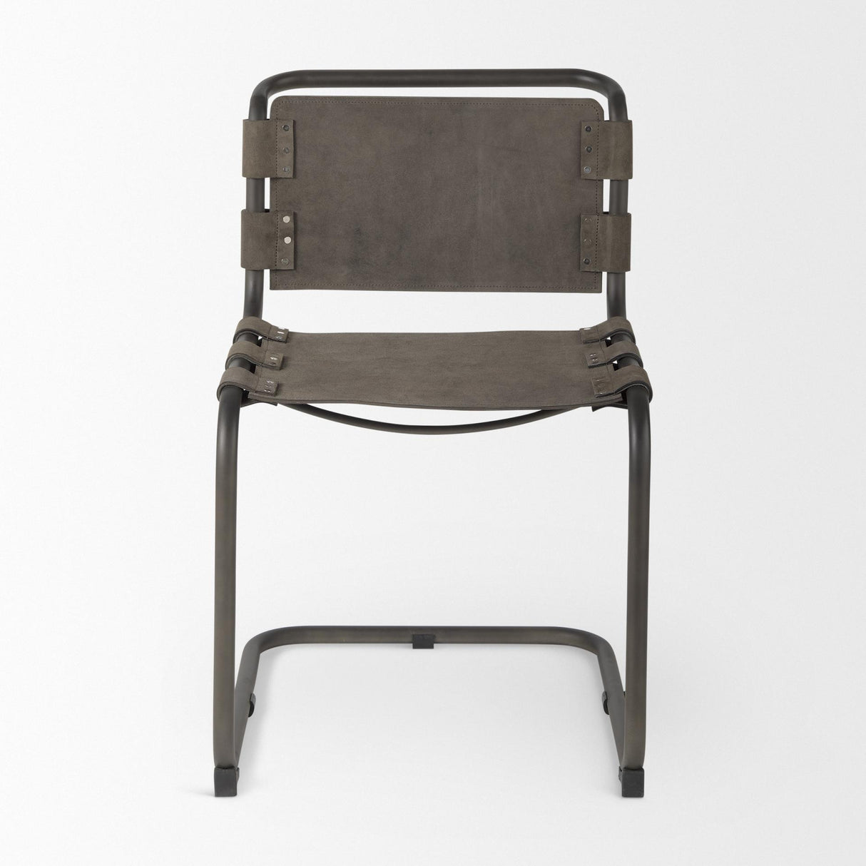 Mercana Berbick 33" Total Height Brown/Gray Suede w/ Iron Frame Dining Chair