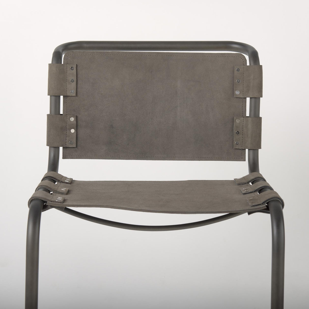 Mercana Berbick 33" Total Height Brown/Gray Suede w/ Iron Frame Dining Chair