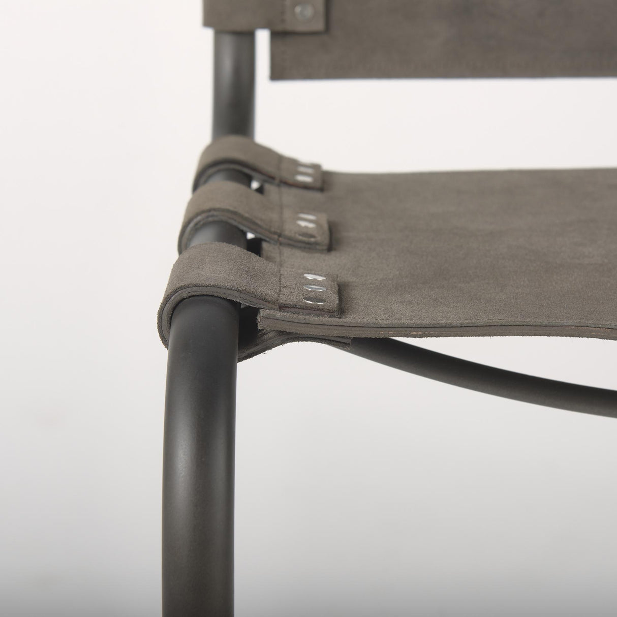 Mercana Berbick 33" Total Height Brown/Gray Suede w/ Iron Frame Dining Chair
