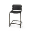 Mercana Berbick 21L x 25W x 38H Black Leather W/ Iron Frame Counter Stool