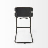 Mercana Berbick 21L x 25W x 38H Black Leather W/ Iron Frame Counter Stool