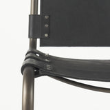 Mercana Berbick 21L x 25W x 38H Black Leather W/ Iron Frame Counter Stool