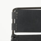 Mercana Berbick 43" Total Height Black Leather w/ Iron Frame Bar Stool