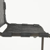 Mercana Berbick 43" Total Height Black Leather w/ Iron Frame Bar Stool