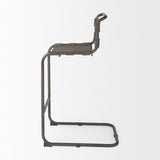 Mercana Berbick 43" Total Height Brown/Gray Suede w/ Iron Frame Bar Stool