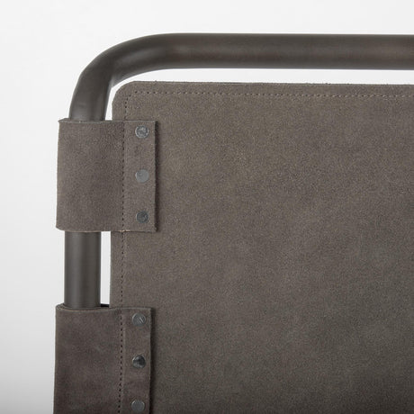 Mercana Berbick 43" Total Height Brown/Gray Suede w/ Iron Frame Bar Stool