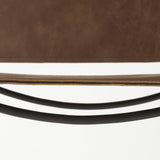 Mercana Berbick 43" Total Height Medium Brown Leather w/ Iron Frame Bar Stool