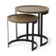 Mercana Aisley (Set of 2) 19.3L x 19.3W x 19H Light Brown Wood W/ Black Metal Base Round Nesting Side Tables