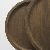 Mercana Aisley (Set of 2) 19.3L x 19.3W x 19H Light Brown Wood W/ Black Metal Base Round Nesting Side Tables