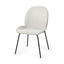 Mercana Inala White Fabric Seat Black Metal Frame Dining Chair
