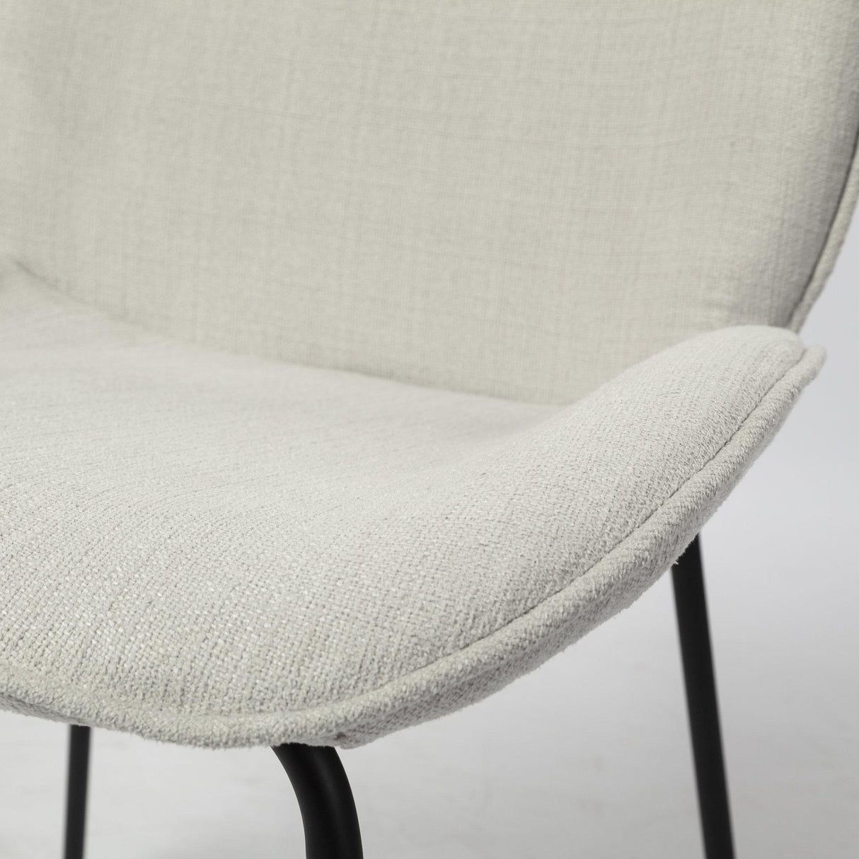 Mercana Inala White Fabric Seat Black Metal Frame Dining Chair