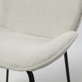 Mercana Inala White Fabric Seat Black Metal Frame Dining Chair