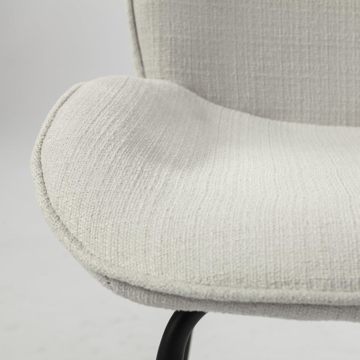 Mercana Inala White Fabric Seat Black Metal Frame Dining Chair