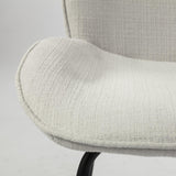 Mercana Inala White Fabric Seat Black Metal Frame Dining Chair