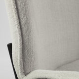 Mercana Inala White Fabric Seat Black Metal Frame Dining Chair