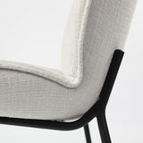 Mercana Inala White Fabric Seat Black Metal Frame Dining Chair