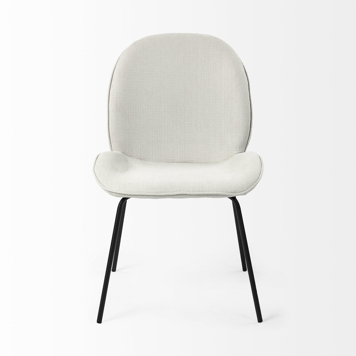 Mercana Inala White Fabric Seat Black Metal Frame Dining Chair
