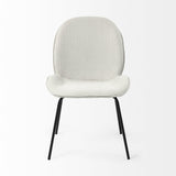 Mercana Inala White Fabric Seat Black Metal Frame Dining Chair