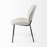Mercana Inala White Fabric Seat Black Metal Frame Dining Chair