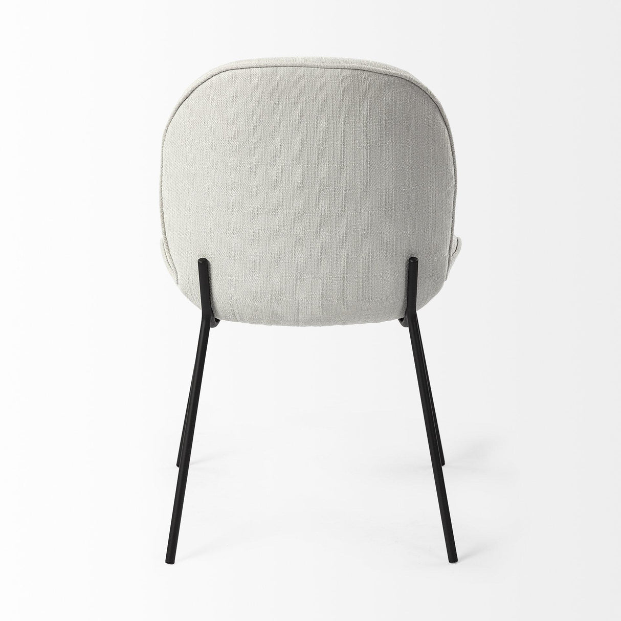Mercana Inala White Fabric Seat Black Metal Frame Dining Chair