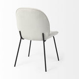 Mercana Inala White Fabric Seat Black Metal Frame Dining Chair
