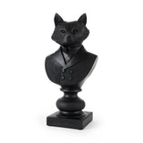 Mercana Murray 6.0L x 4.5W x 13.0H Black Painted Resin Fox in a Suit Bust