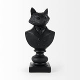 Mercana Murray 6.0L x 4.5W x 13.0H Black Painted Resin Fox in a Suit Bust