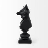 Mercana Murray 6.0L x 4.5W x 13.0H Black Painted Resin Fox in a Suit Bust