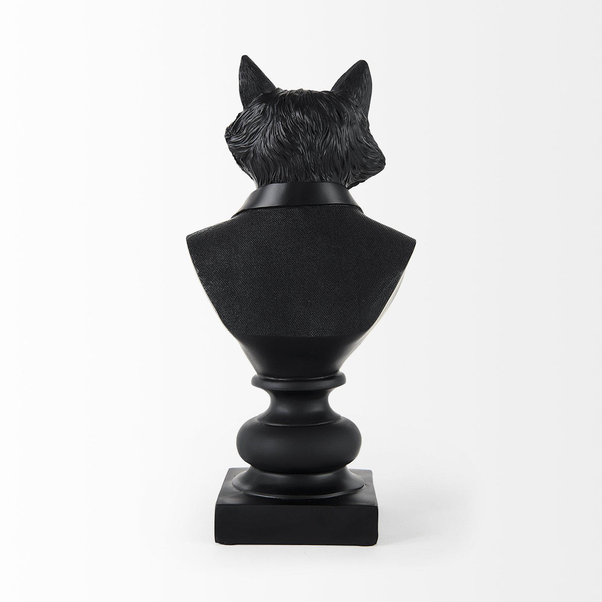 Mercana Murray 6.0L x 4.5W x 13.0H Black Painted Resin Fox in a Suit Bust