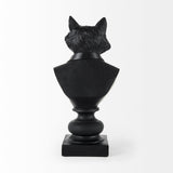 Mercana Murray 6.0L x 4.5W x 13.0H Black Painted Resin Fox in a Suit Bust