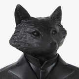 Mercana Murray 6.0L x 4.5W x 13.0H Black Painted Resin Fox in a Suit Bust