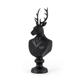 Mercana Mozart 8.2L x 6.0W x 22.5H Black Painted Resin Deer Bust